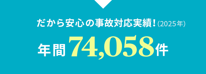 だから安心の事故対応実績！（2025年）年間74,058件